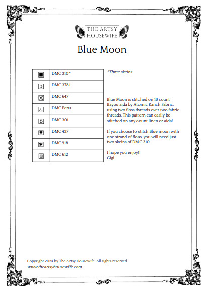Blue Moon - Cross Stitch Pattern