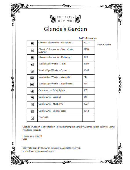 Glenda's Garden - Cross Stitch Pattern