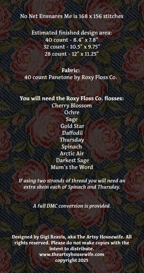 No Net Ensnares Me - Cross Stitch Pattern