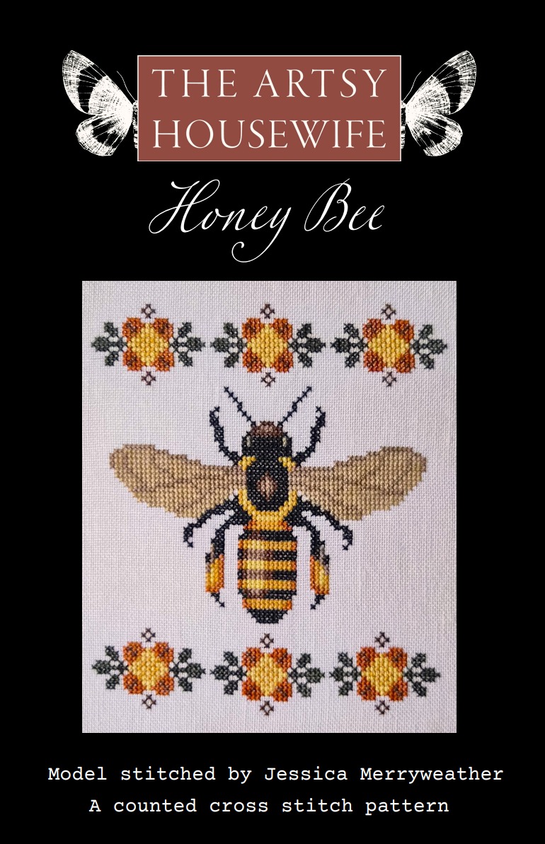 Honey Bee - Cross Stitch Pattern, zoomed in. Select this picture to zoom back out.