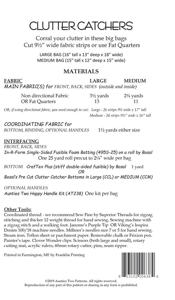 Clutter Catchers - Sewing Pattern