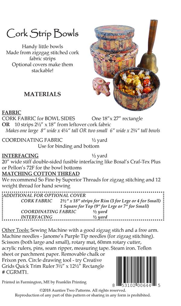 Cork Strip Bowls - Quilt Pattern