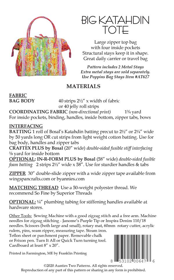 Big Katahdin Tote - Quilt Pattern