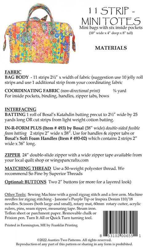 11 Strip Mini Tote - Quilt Pattern 