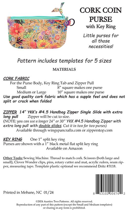 Cork Coin Purse - Quilt Pattern
