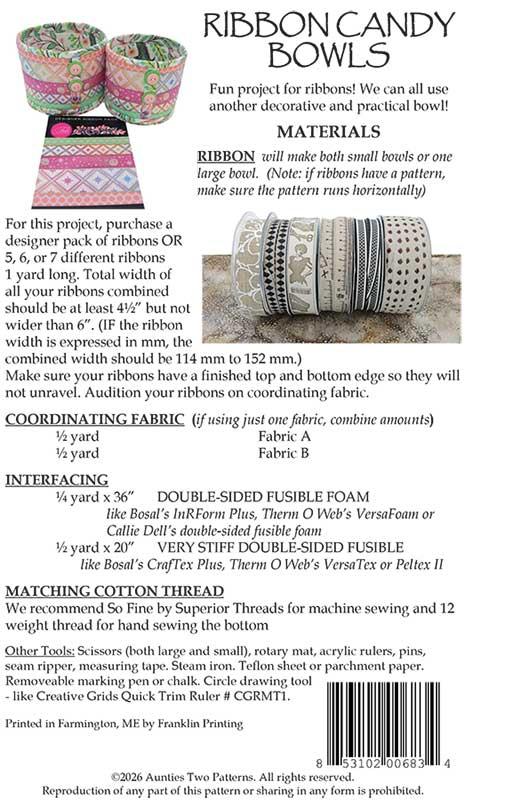 Ribbon Candy Bowls - Quilt Pattern