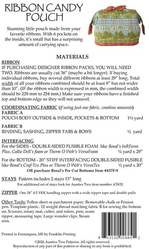 Ribbon Candy Pouch - Quilt Pattern