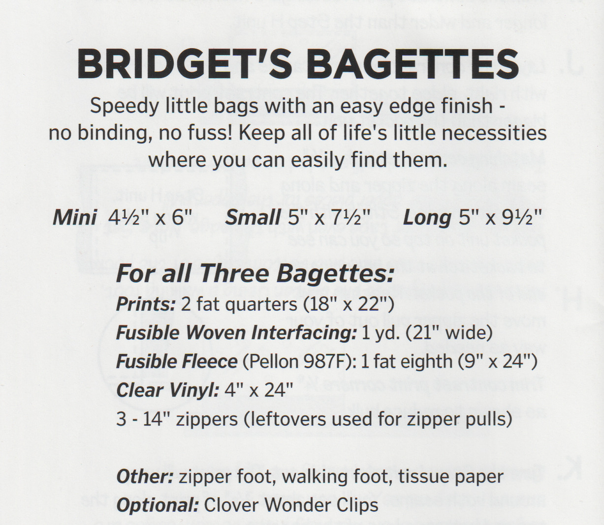 Bridget's Bagettes - Quilt Pattern