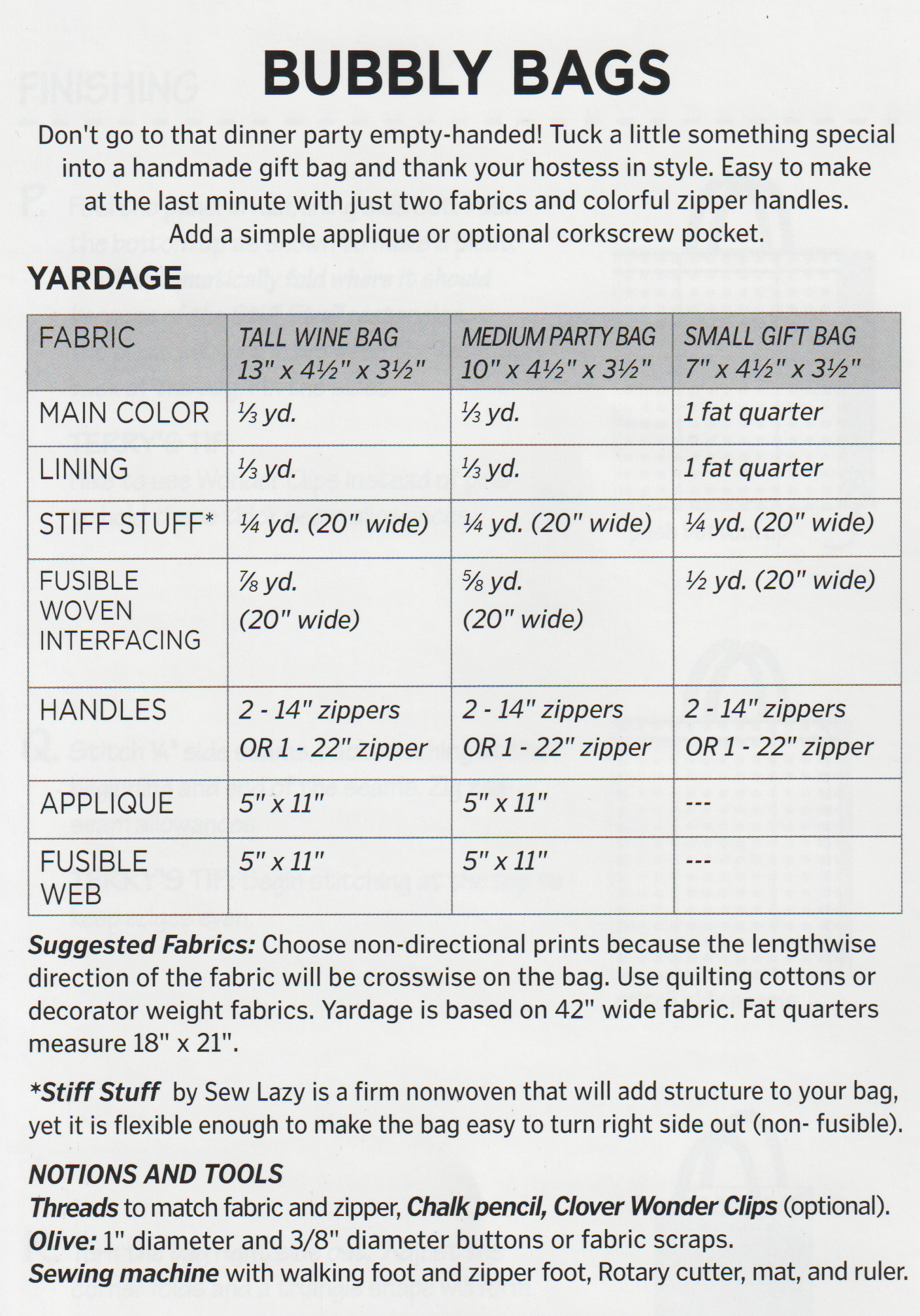 Bubbly Bag - Quilt Pattern