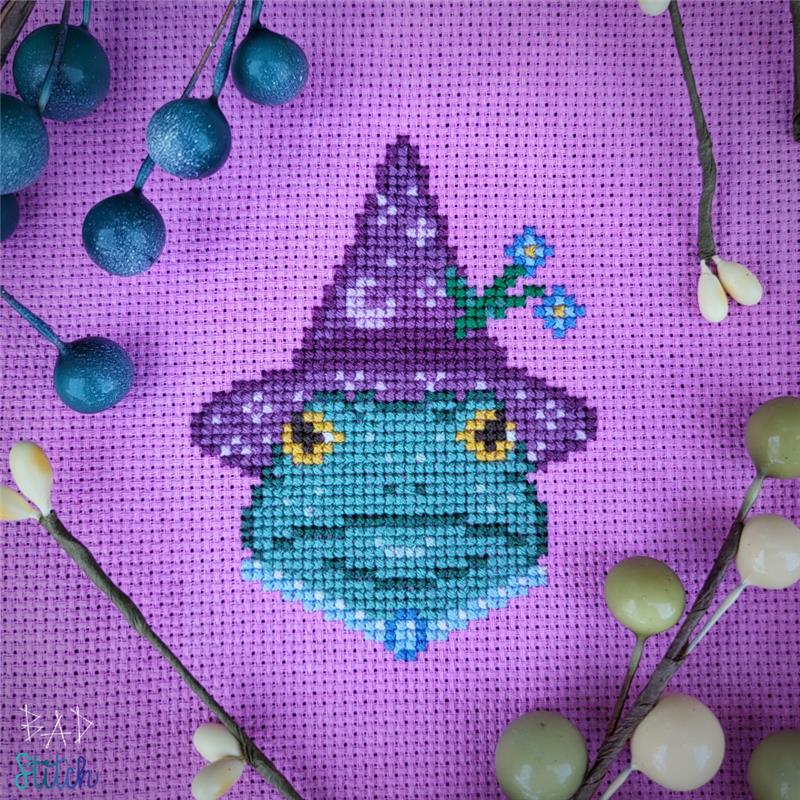 Resting Froggo Face - Cross Stitch Pattern