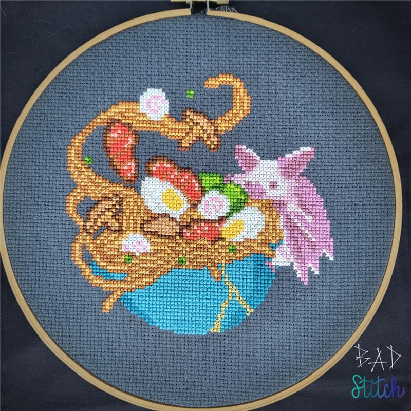Ramen Bat - Cross Stitch Pattern