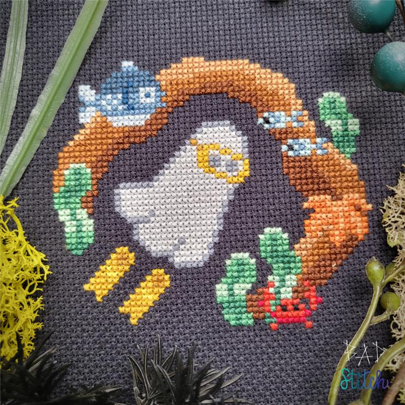 Scuba Ghost - Halloween Cross Stitch Pattern
