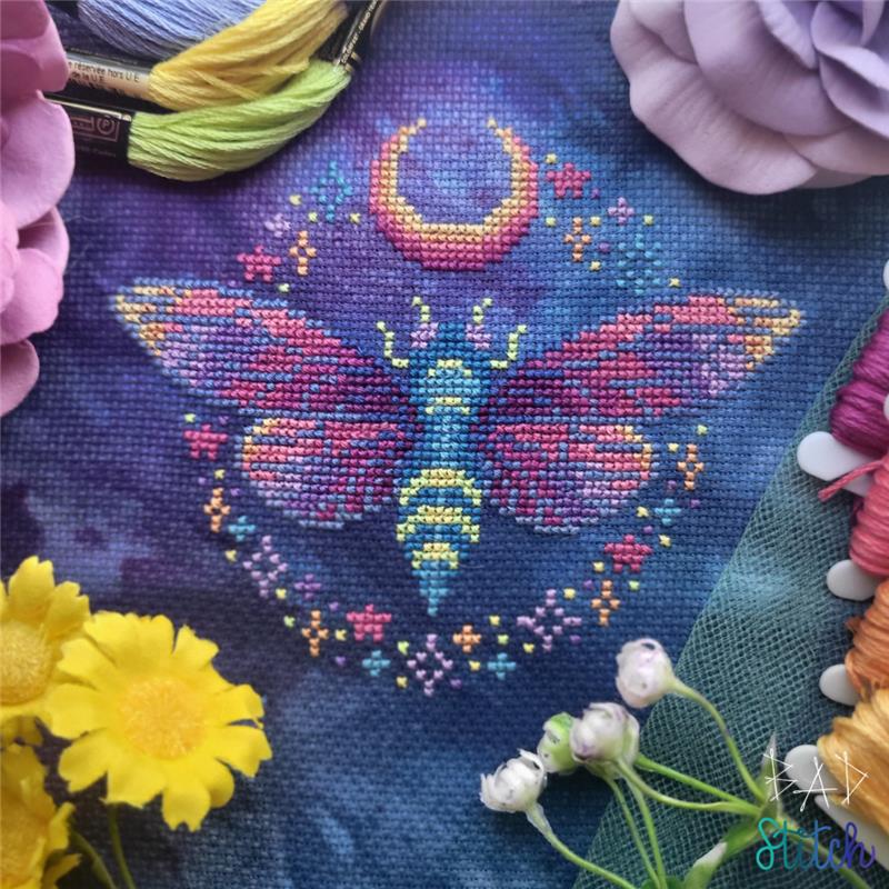 Neon Cicada - Cross Stitch Pattern