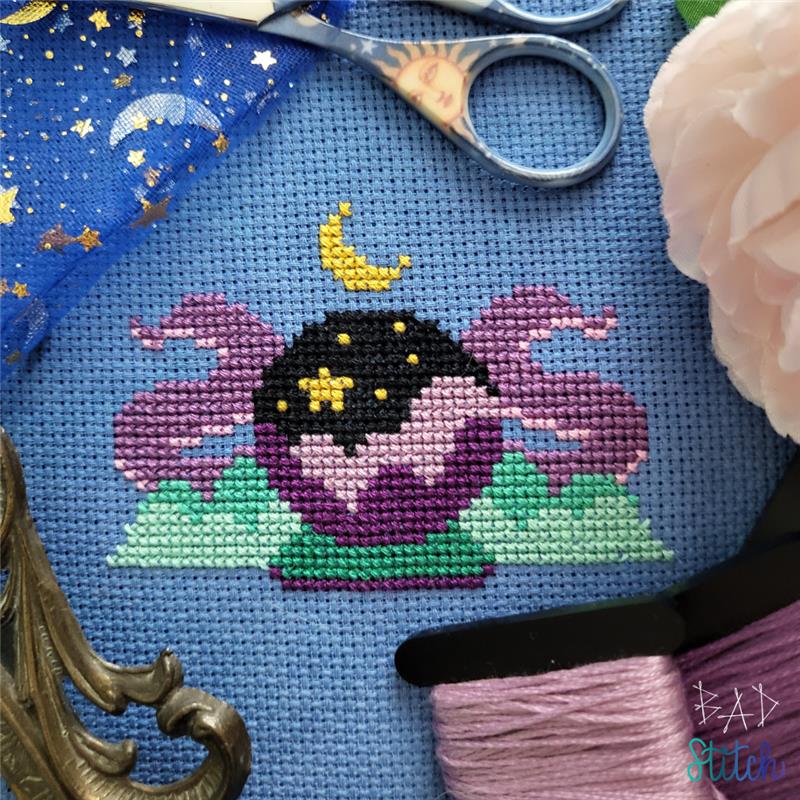 Starlit Divination - Halloween Cross Stitch Pattern