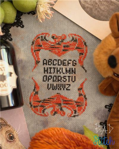 Tiny Alphabat Sampler - Halloween Cross Stitch Pattern