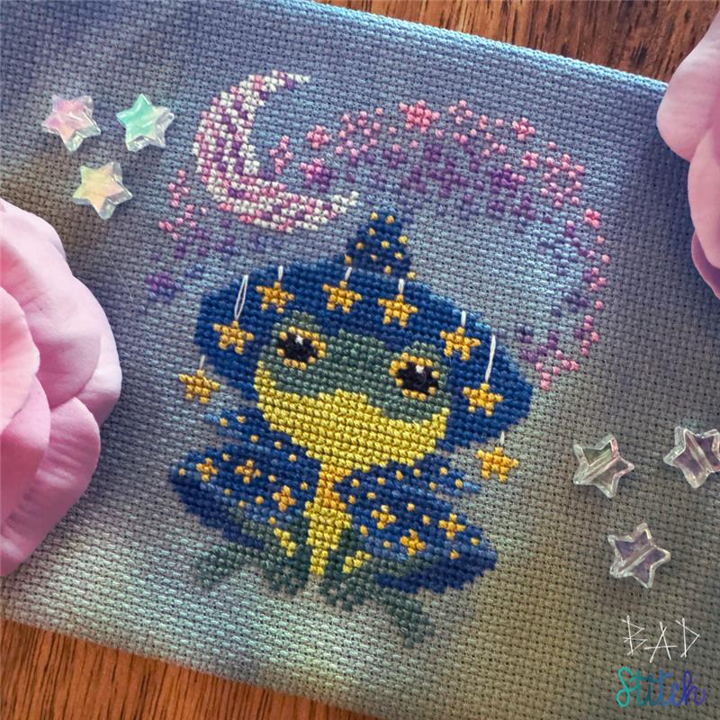 Froggy Magic - Halloween Cross Stitch Pattern