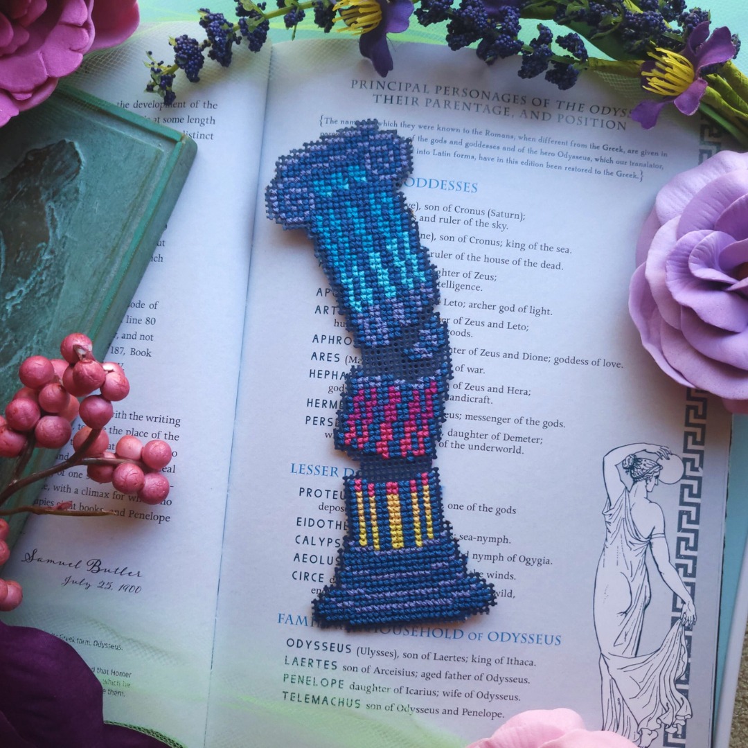 Greek Pillar Bookmark - Cross Stitch Pattern