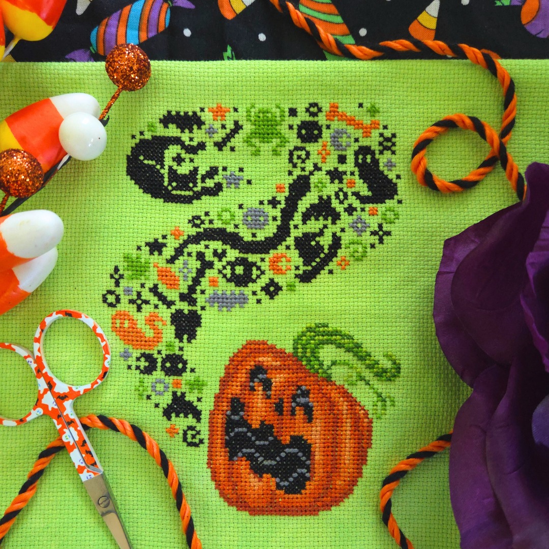 Puking Pumpkin - Halloween Cross Stitch Pattern