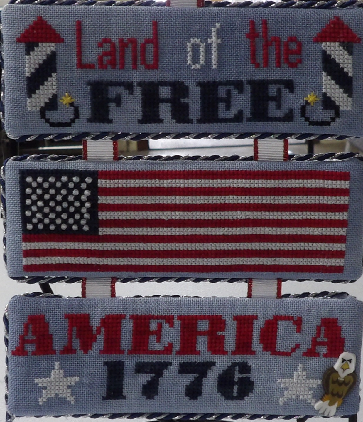 Star-Spangled Trio - Patriotic Cross Stitch Pattern