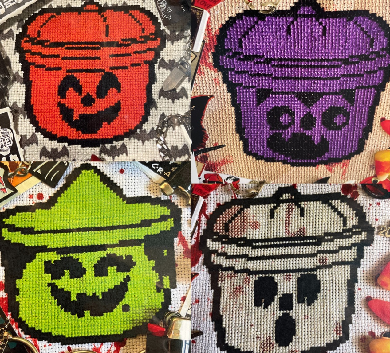 Halloween Buckets - Cross Stitch Pattern