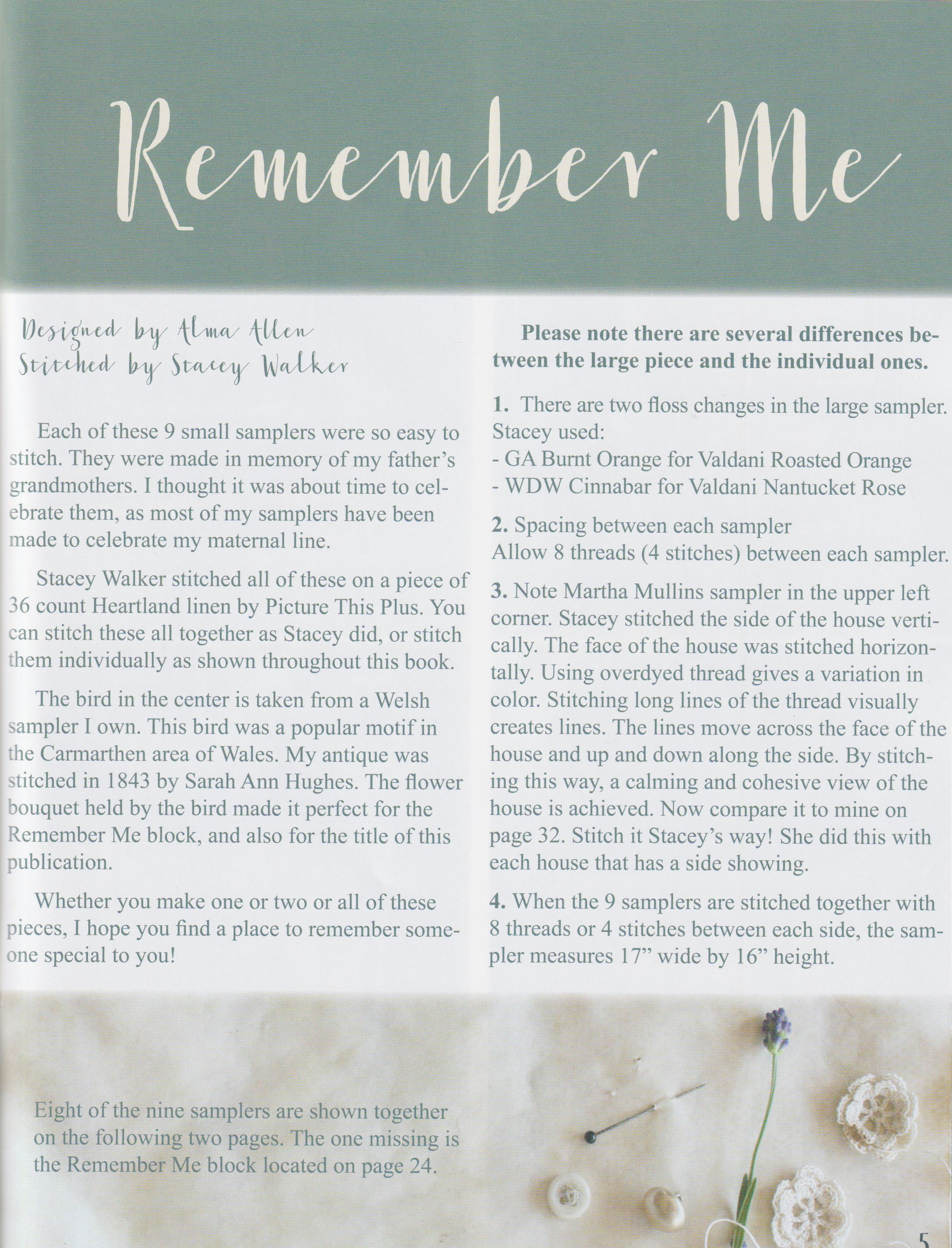 Remember Me - Cross Stitch Pattern
