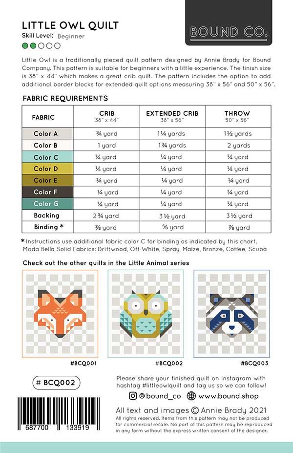 Little Owl - Quilt Pattern