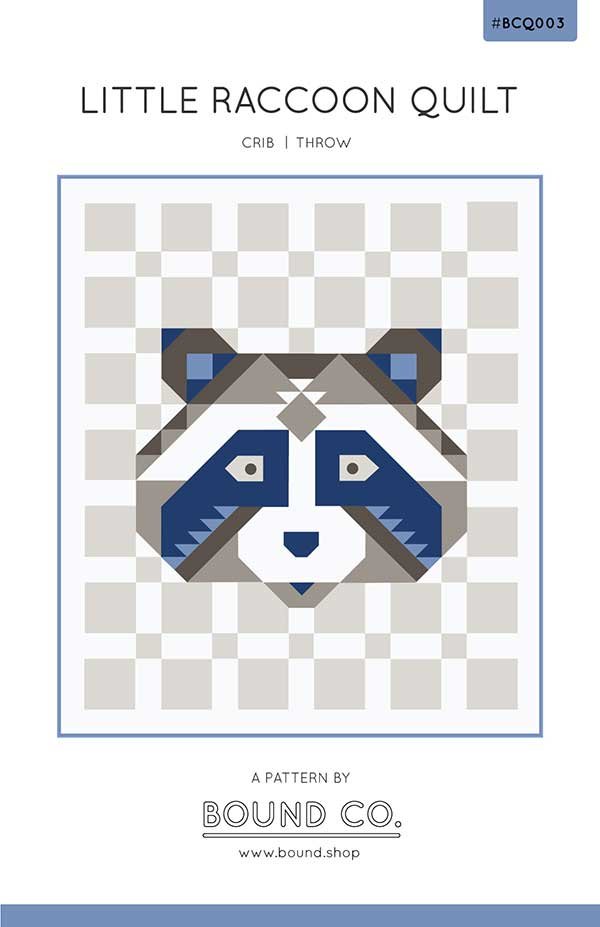 Little Raccoon - Quilt Pattern, zoomed in. Select this picture to zoom back out.