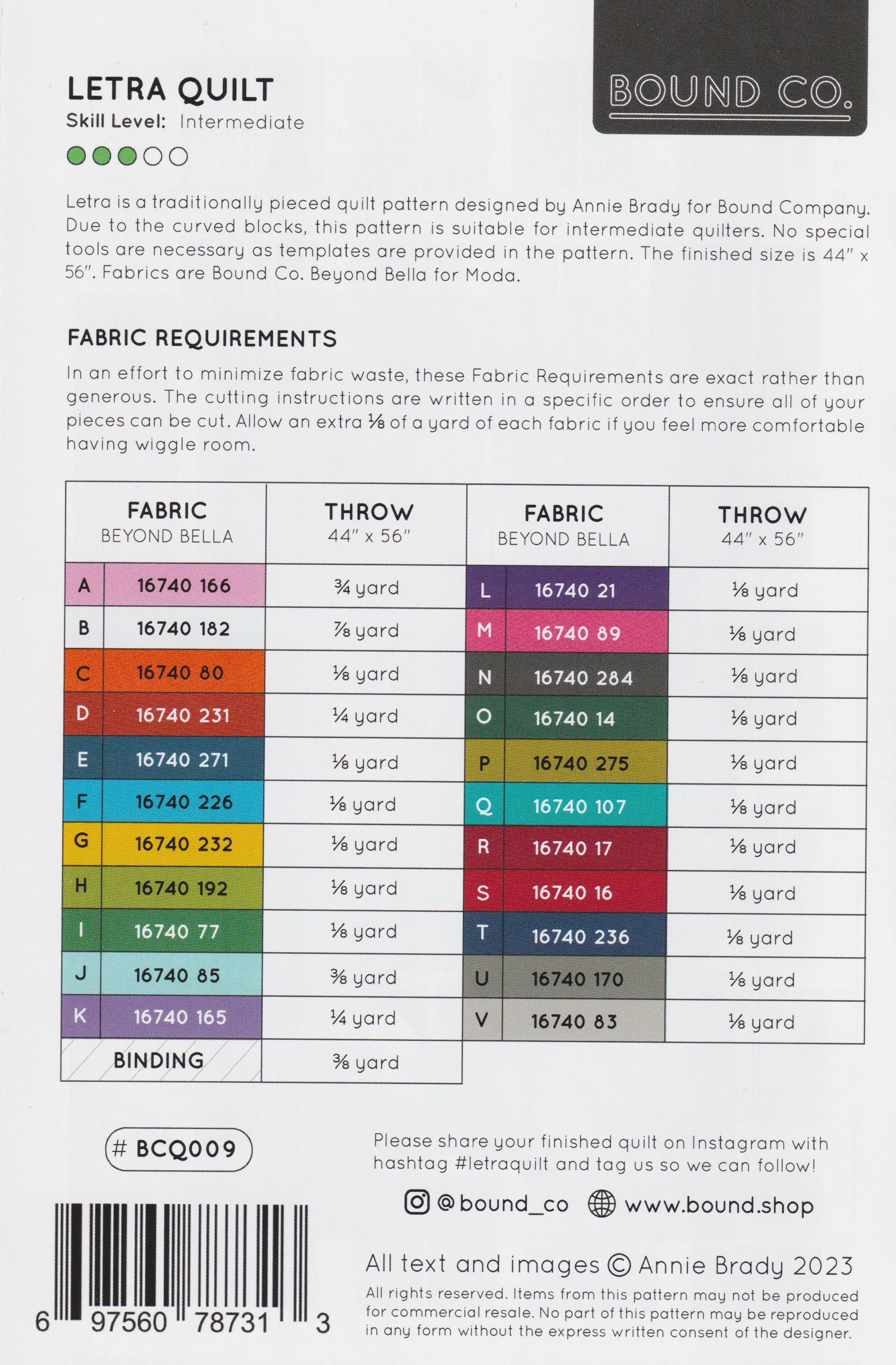 Letra - Quilt Pattern