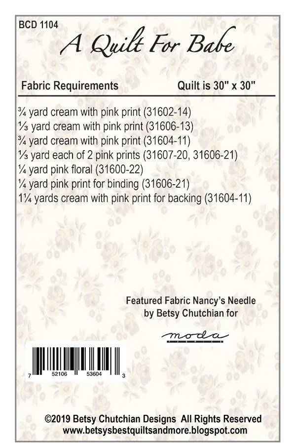 A Quilt For The Babe - Quilt Pattern