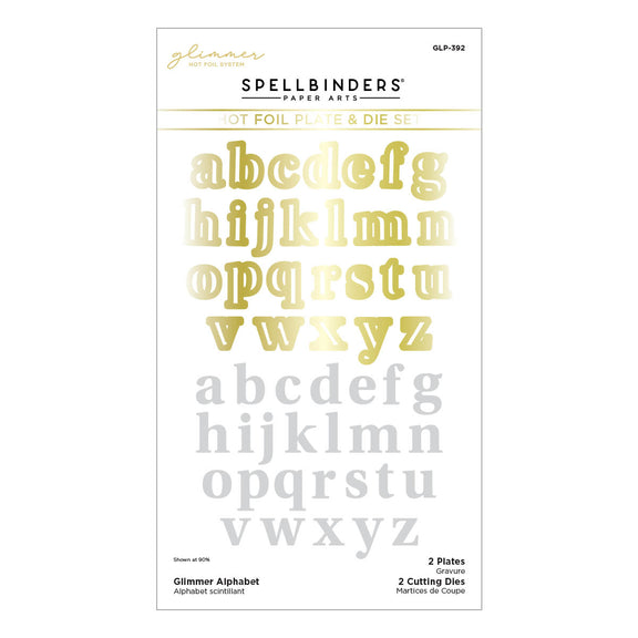 Glimmer Alphabet - Hot Foil Plate, Craft Die And Stencil