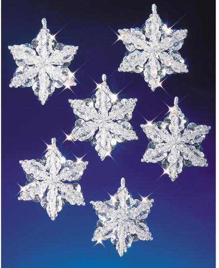 Snow Crystals Beaded Christmas Ornament Kit