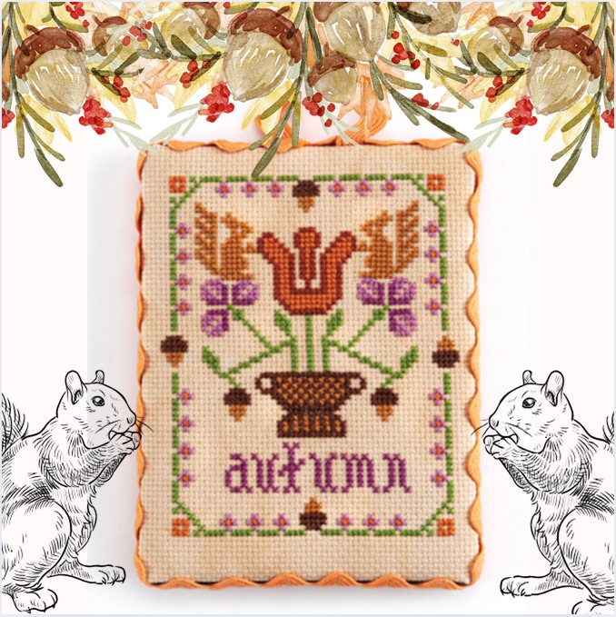 Autumn Acorns - Cross Stitch Pattern
