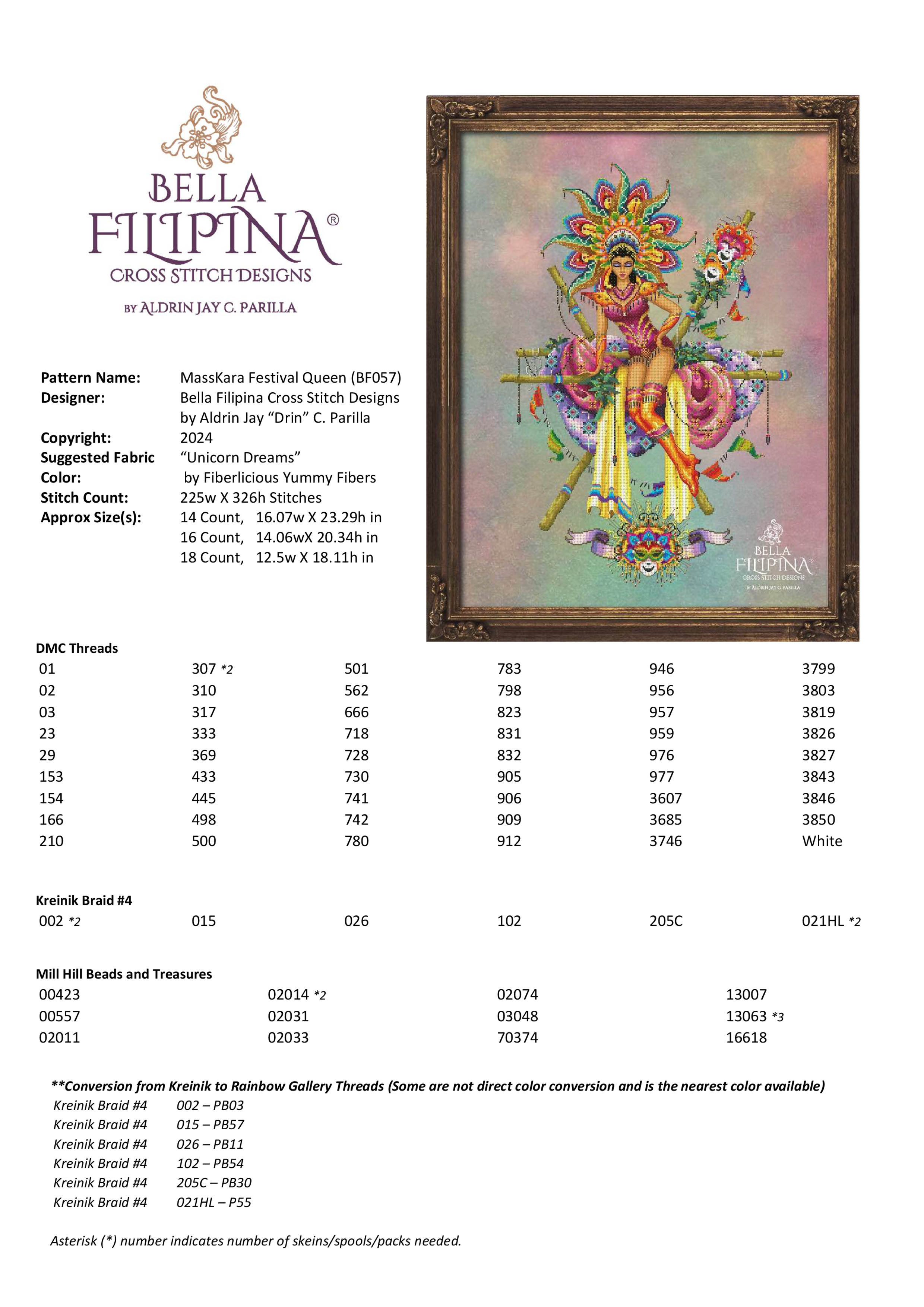 MassKara Festival Queen - Cross Stitch Pattern