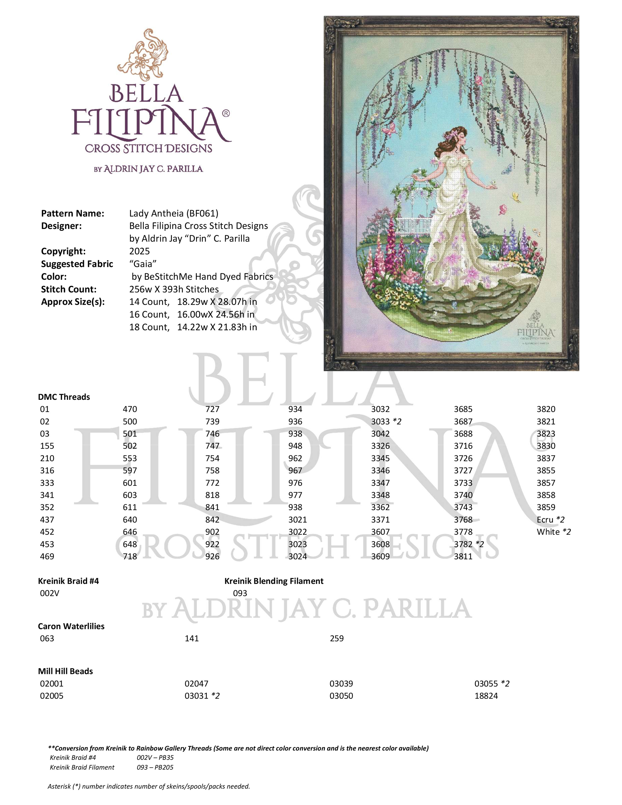Lady Antheia - Cross Stitch Pattern
