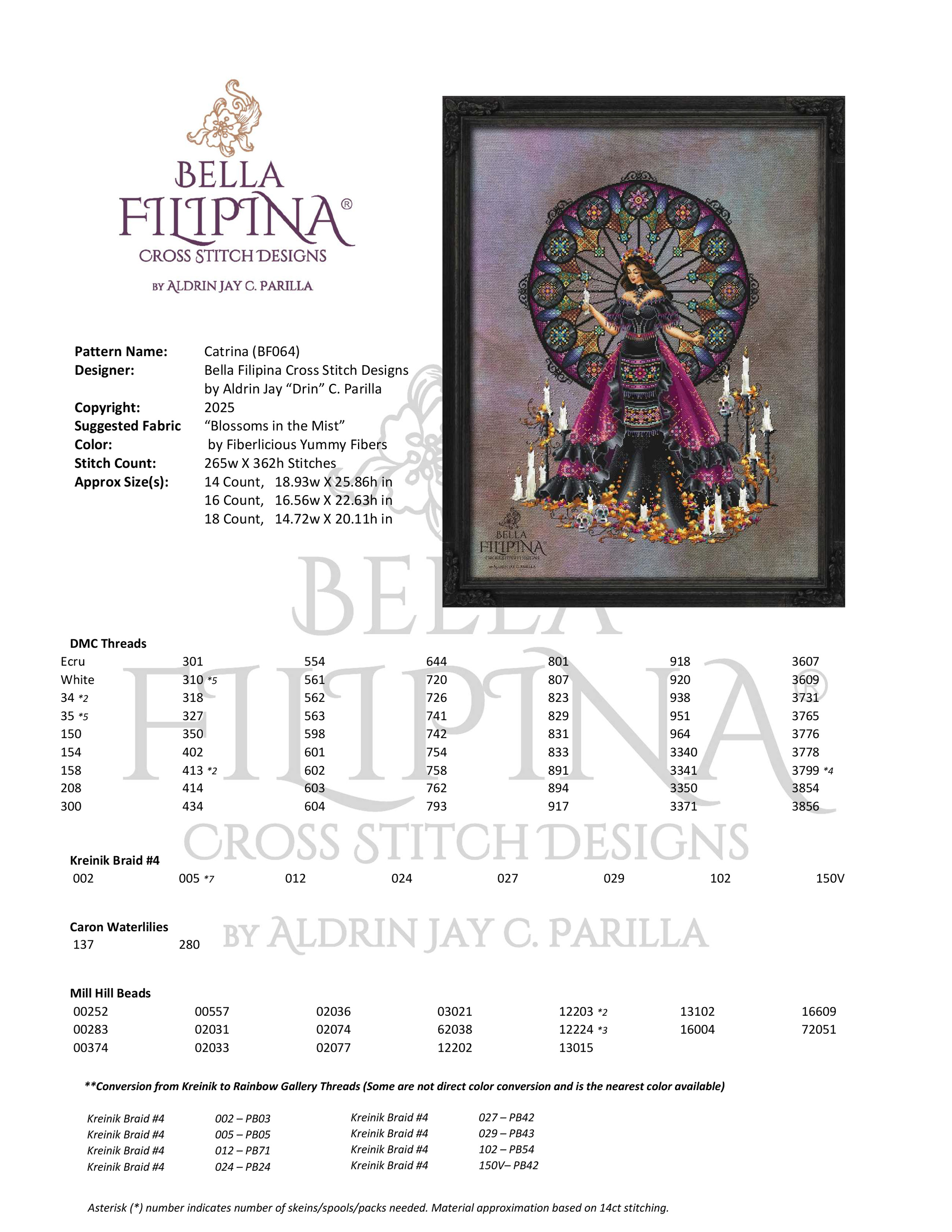 La Catrina - Cross Stitch Pattern