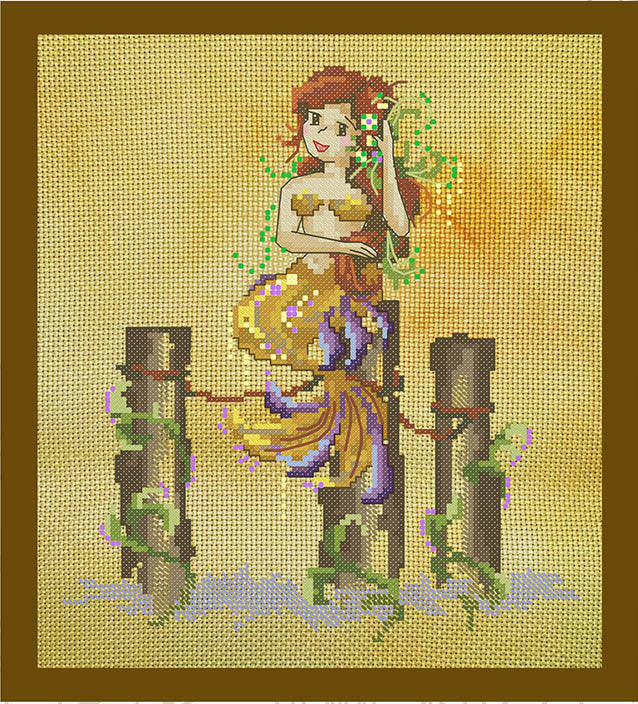 Mermaid by the Sunset - Cross Stitch Pattern