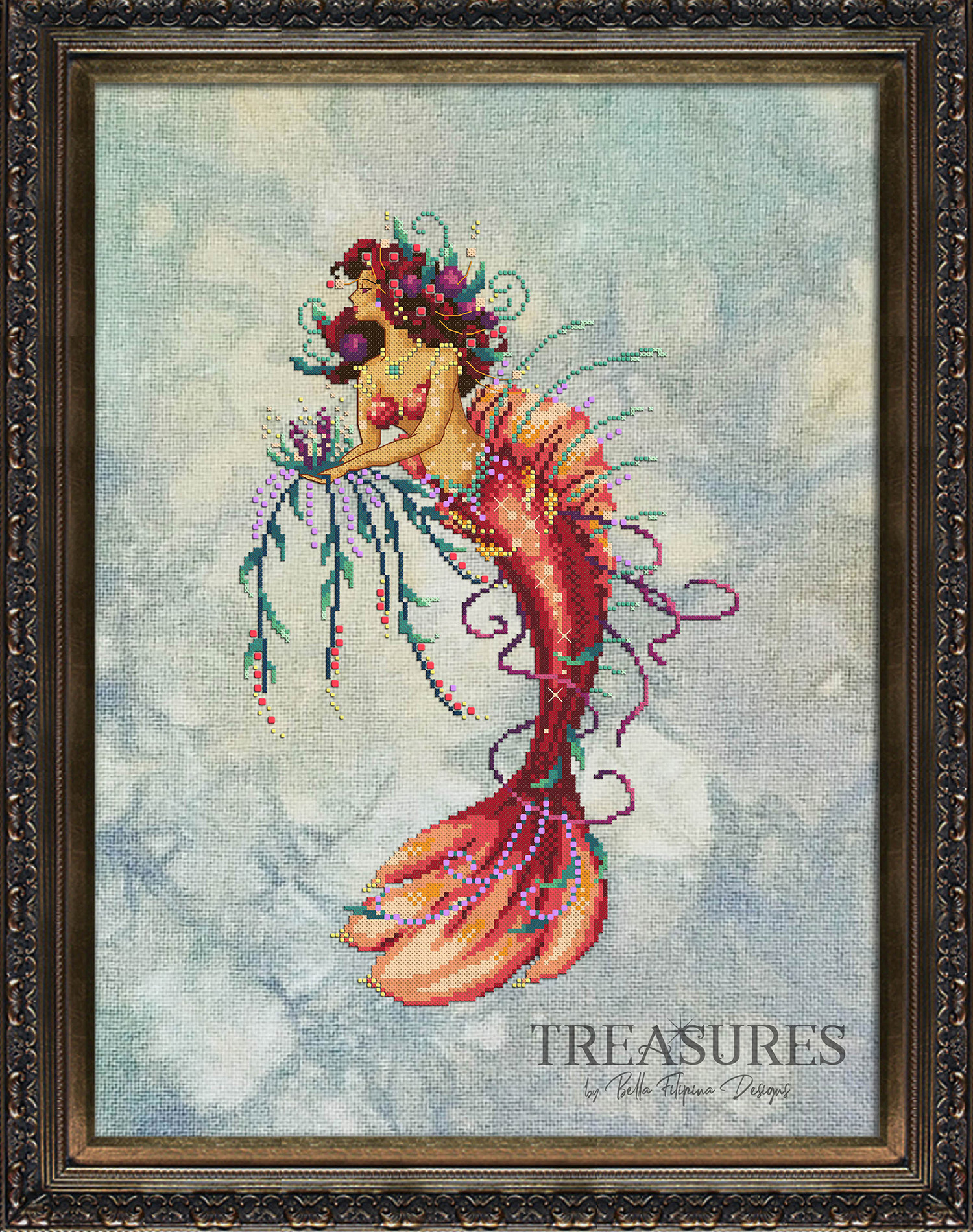 Treasures: Arina & the Resplendence of Summer - Cross Stitch, zoomed in. Select this picture to zoom back out.