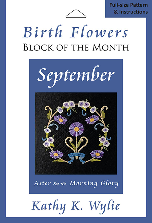 September Birth Flowers BOM - Quilt Pattern, zoomed in. Select this picture to zoom back out.