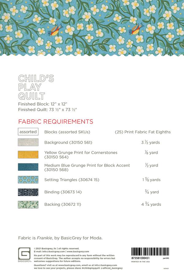 Childs Play - Quilt Pattern