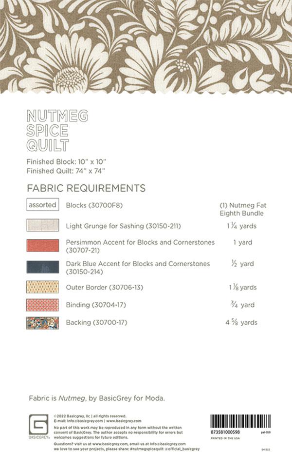 Nutmeg Spice - Quilt Pattern
