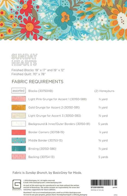 Sunday Hearts - Quilt Pattern