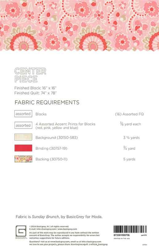 Center Piece - Quilt Pattern