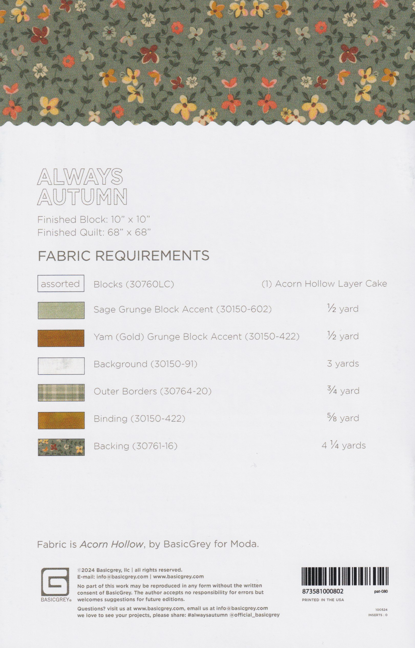 Always Autumn - Quilt Pattern