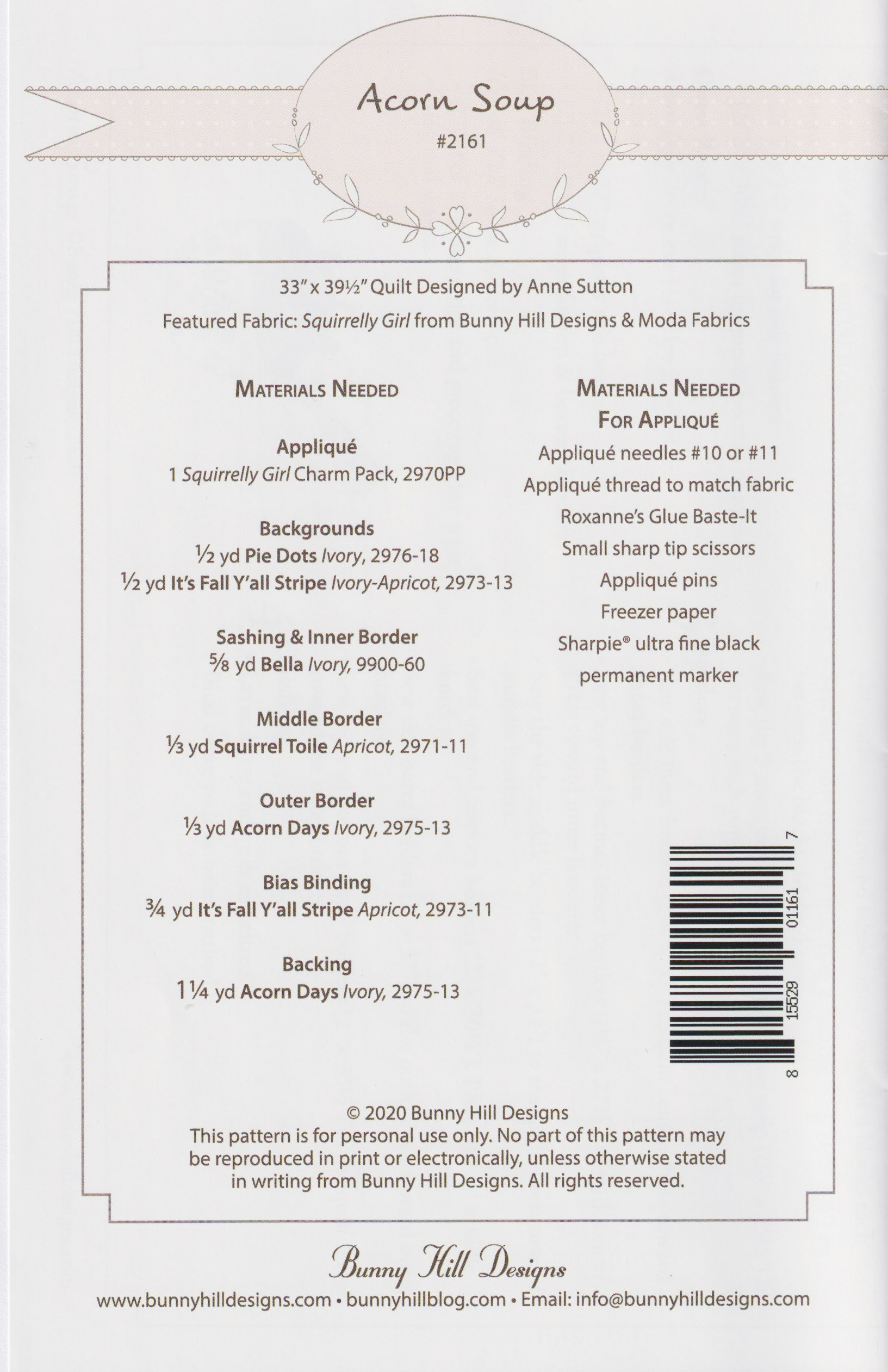 Acorn Soup - Quilt Pattern