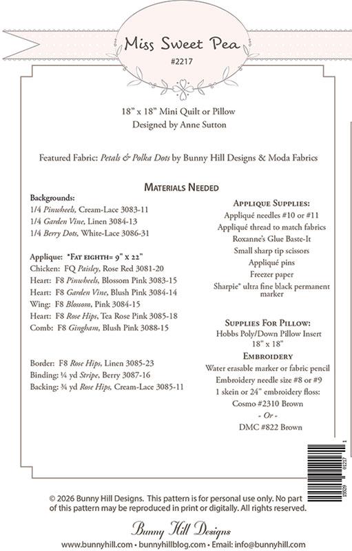 Miss Sweet Pea - Quilt Pattern