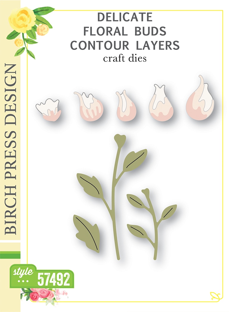 Delicate Floral Buds Contour Layers - Craft Die