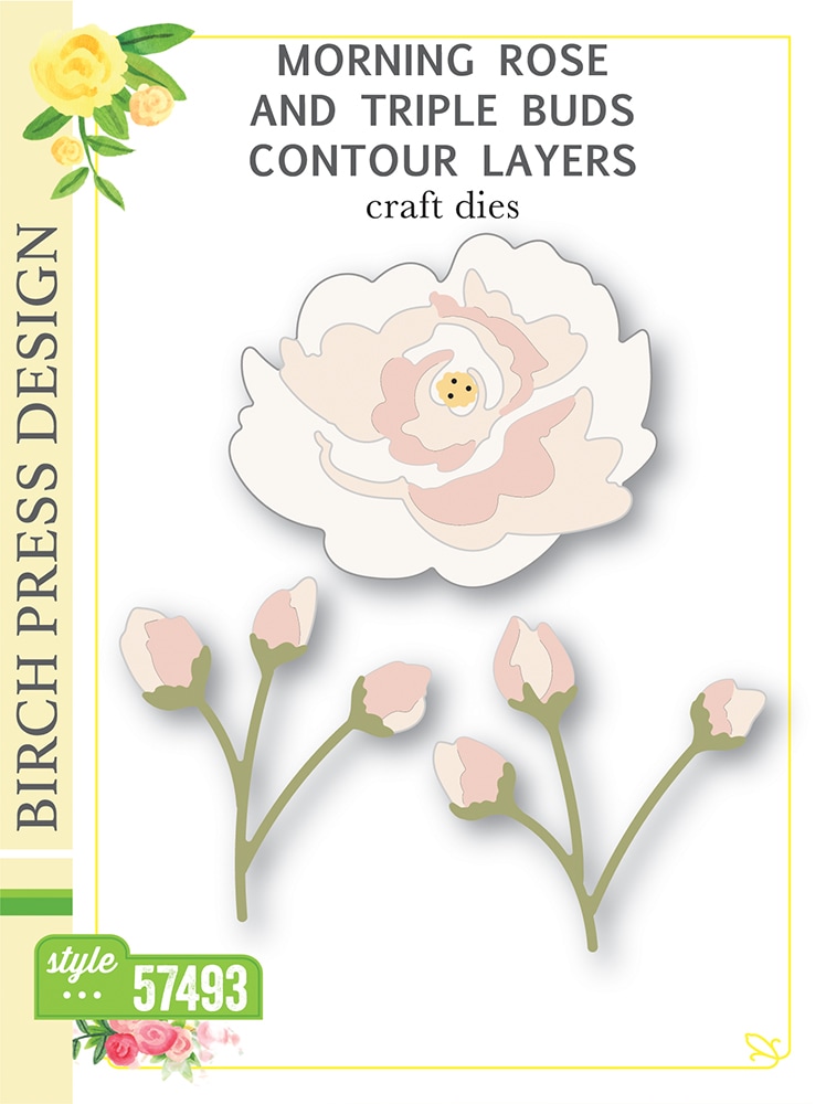 Morning Rose and Triple Buds Contour Layers - Craft Die