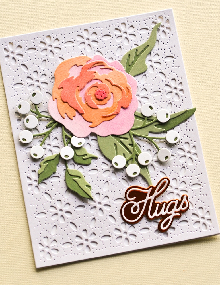 Winsome Rose and Leaves Contour Layers - Craft Die Set