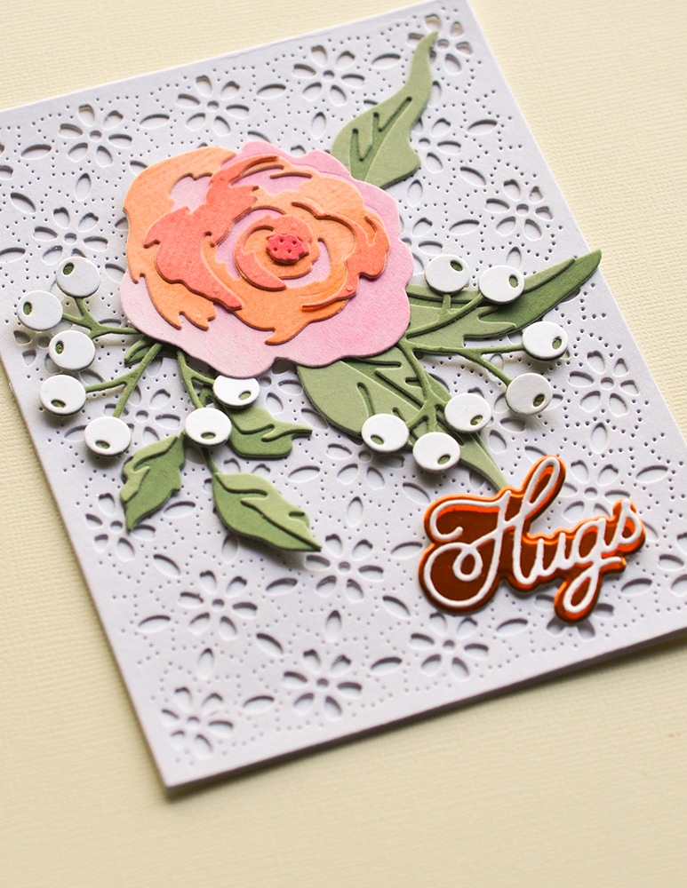 Winsome Rose and Leaves Contour Layers - Craft Die Set