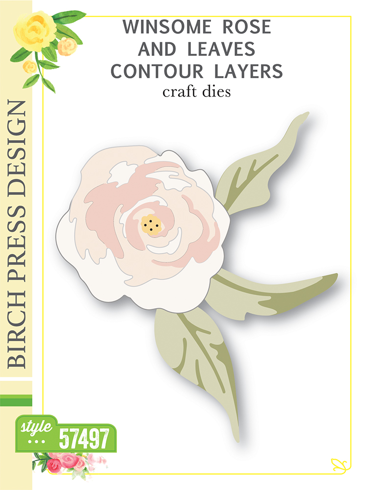 Winsome Rose and Leaves Contour Layers - Craft Die Set